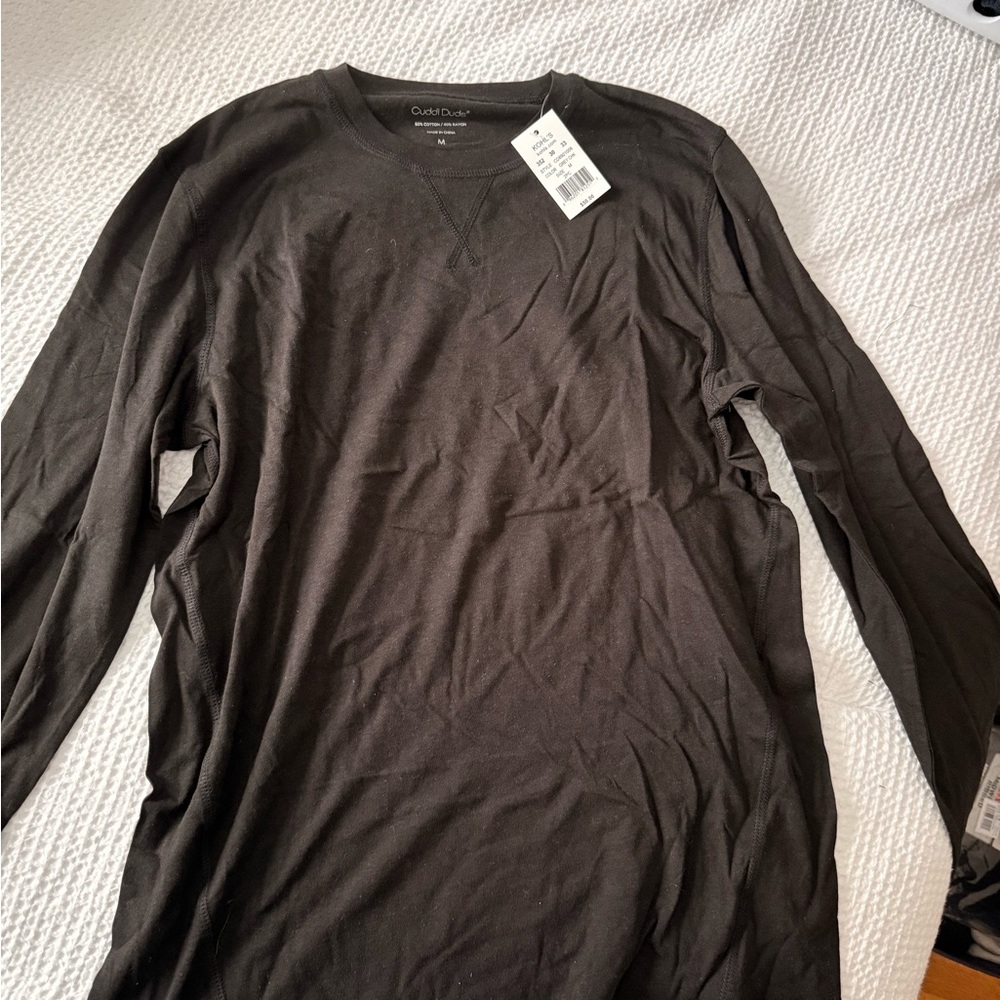 Cuddl Duds Men's Dark Brown Long Sleeve Shirt